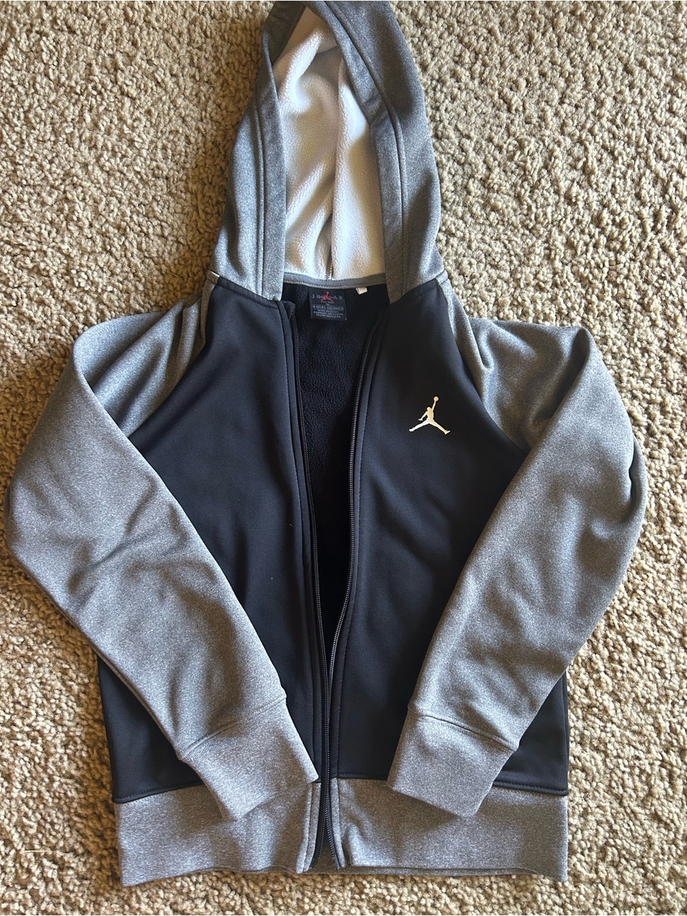 Jordan Black & Gray Kids Full-Zip Hoodie